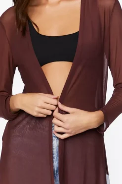 Sheer Open-Front Kimono