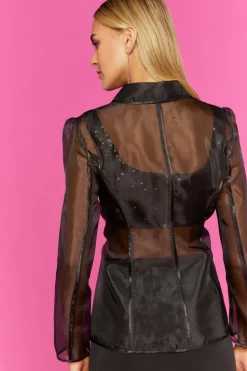 Sheer Organza Blazer