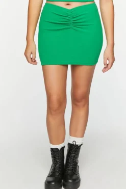 Shirred Bodycon Mini Skirt