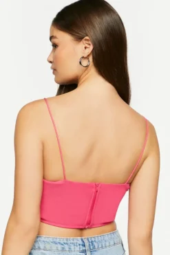 Shirred Cropped Bustier Cami