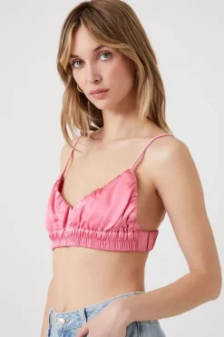Shirred Satin Bralette