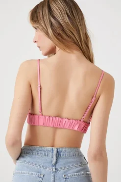 Shirred Satin Bralette