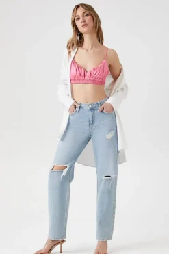 Shirred Satin Bralette