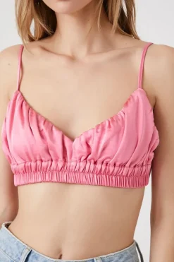 Shirred Satin Bralette