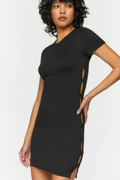 Short-Sleeve Cutout Mini Dress