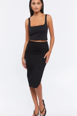 Side-Slit Midi Skirt