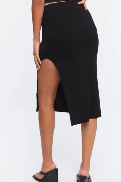 Side-Slit Midi Skirt