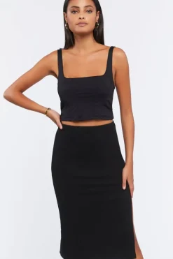 Side-Slit Midi Skirt