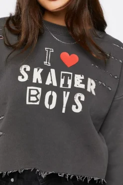 Skater Boys Graphic Cropped Pullover