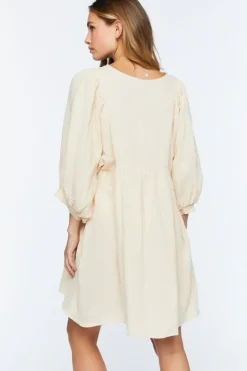 3/4 Sleeve Keyhole Babydoll Dress
