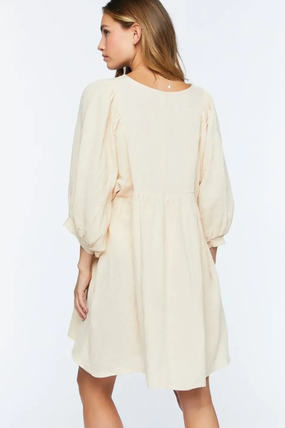 3/4 Sleeve Keyhole Babydoll Dress