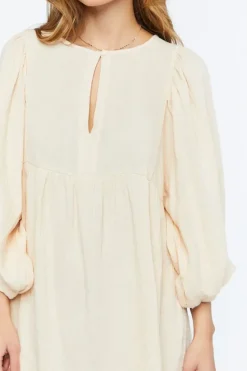 3/4 Sleeve Keyhole Babydoll Dress
