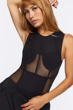 Sleeveless Mesh Bodysuit