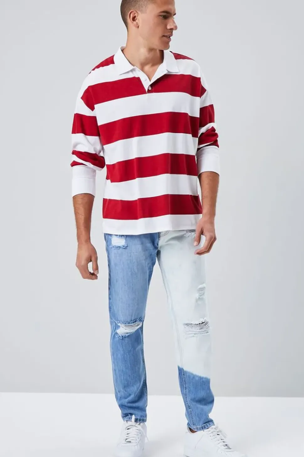 Slim-Fit Bleach Wash Jeans