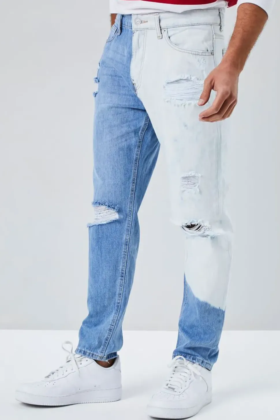 Slim-Fit Bleach Wash Jeans