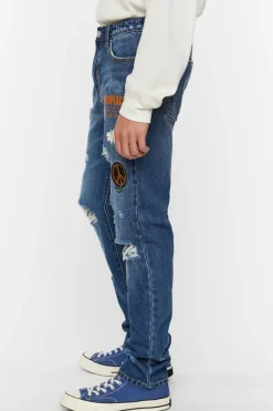 Slim-Fit Patch Jeans