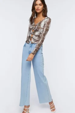 Slinky Abstract Print Top