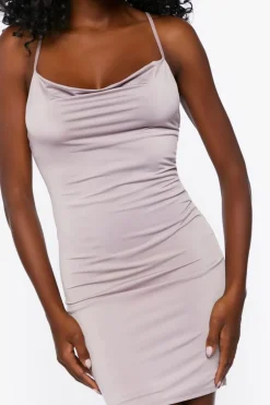 Slinky Cowl Neck Mini Dress