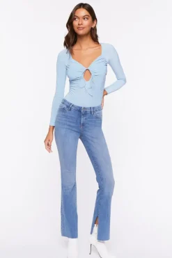 Slinky Cutout Long-Sleeve Bodysuit