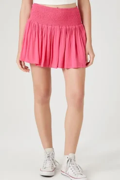 Smocked A-Line Mini Skirt