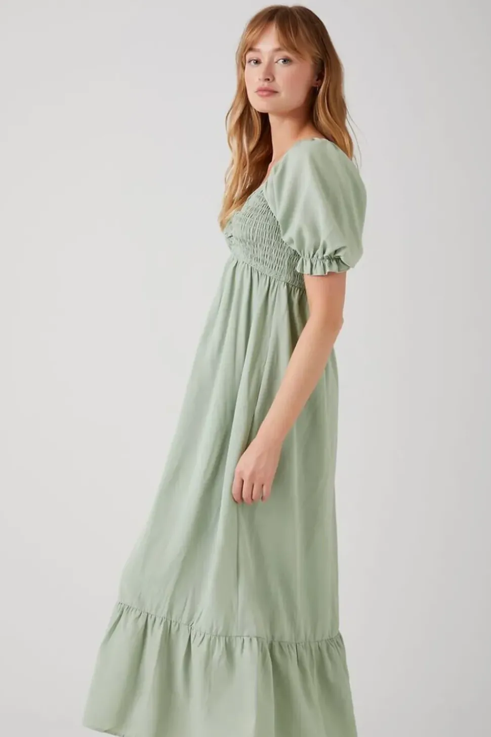 Smocked Babydoll Maxi Dress
