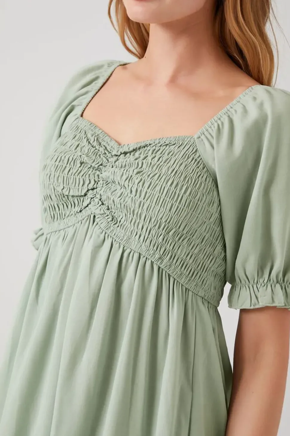 Smocked Babydoll Maxi Dress
