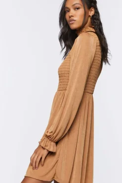 Smocked Babydoll Mini Dress