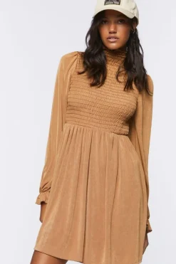 Smocked Babydoll Mini Dress
