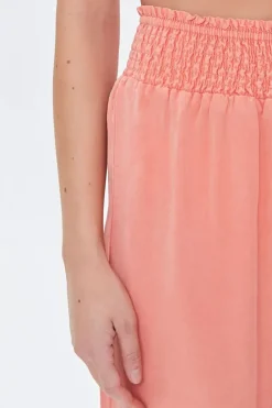 Smocked Chambray Pants