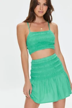 Smocked Cropped Cami & Skirt Set