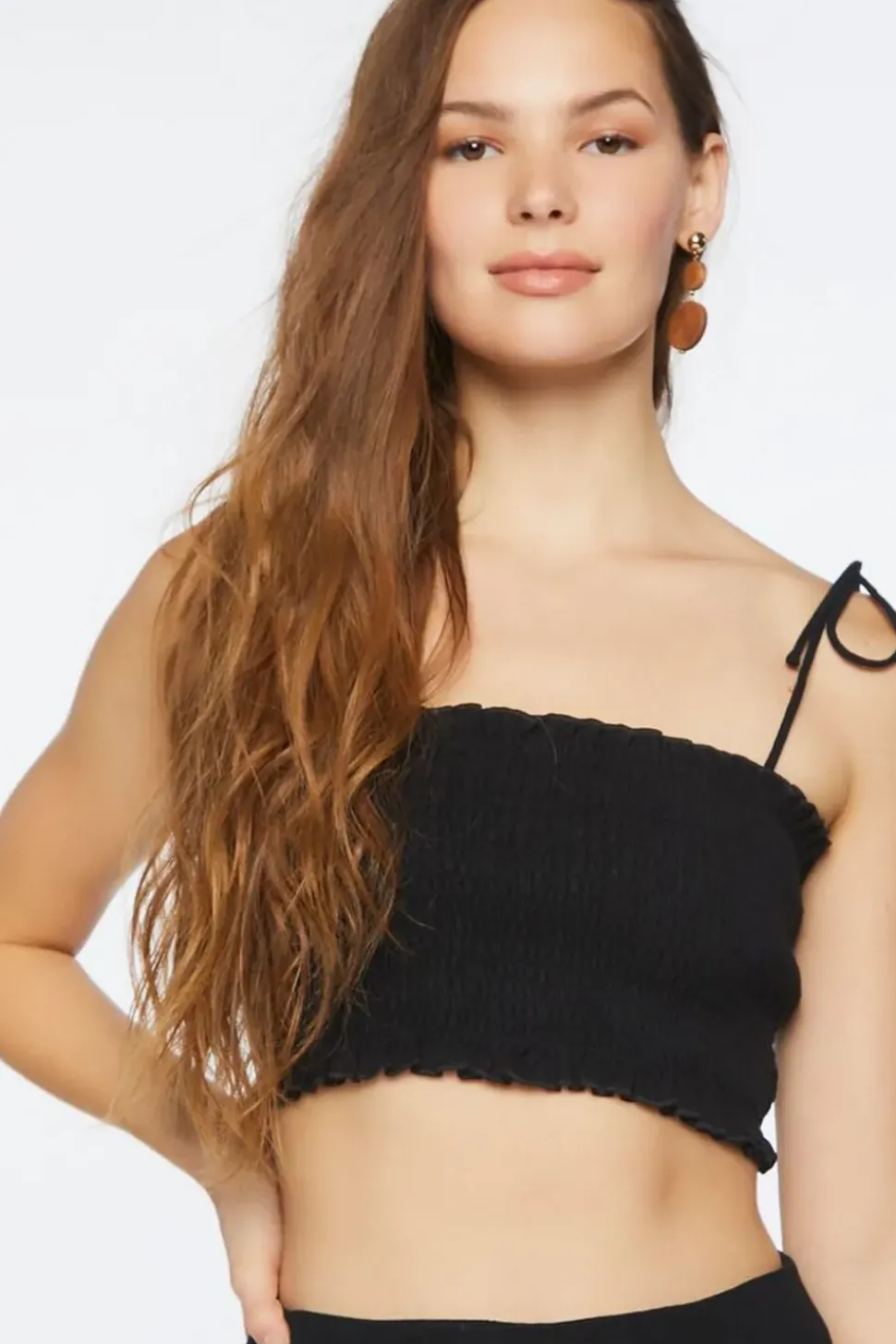 Smocked Cropped Cami & Tiered Skirt Set