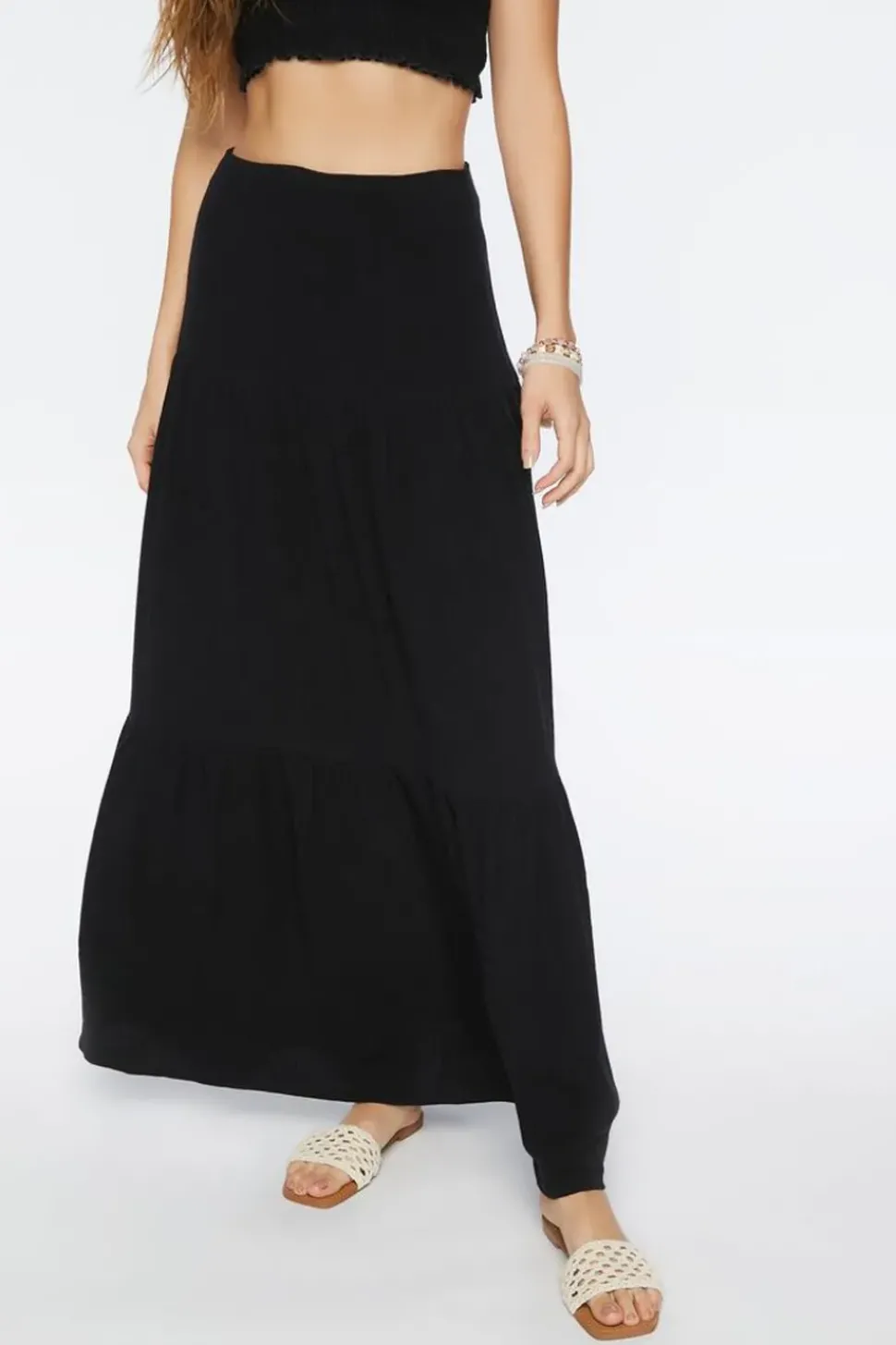 Smocked Cropped Cami & Tiered Skirt Set