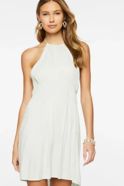Smocked Halter Mini Dress