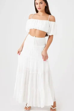 Smocked Maxi Peasant Skirt