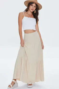 Smocked Ruffled Cropped Cami