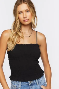 Smocked Ruffle-Trim Cami