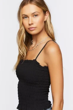 Smocked Ruffle-Trim Cami