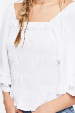 Smocked Ruffle-Trim Top