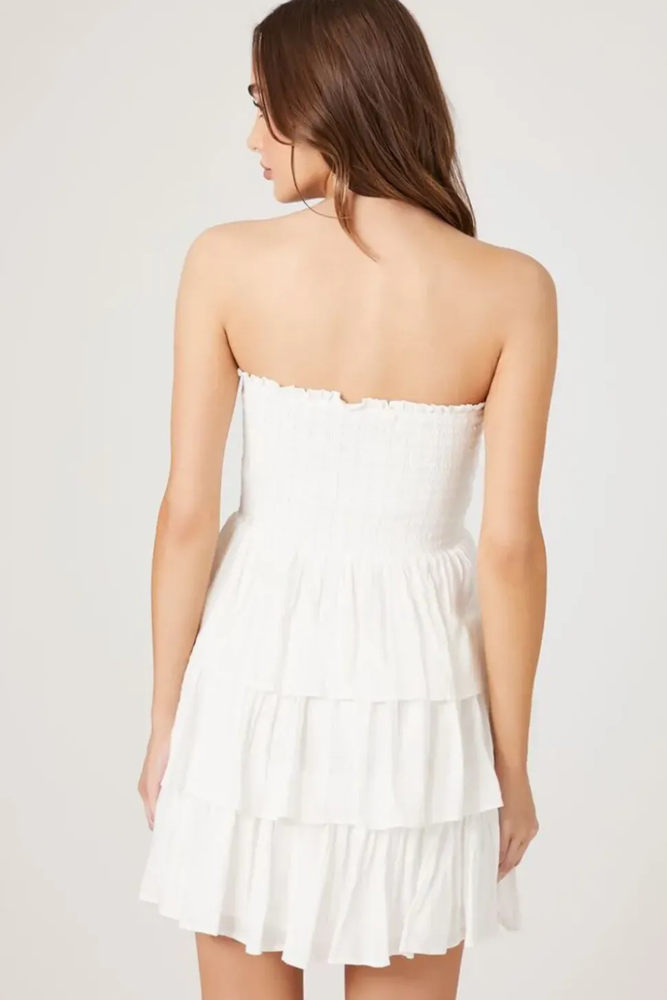 Smocked Strapless Mini Dress