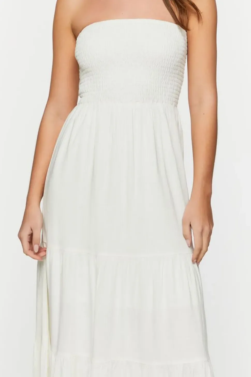 Smocked Tiered Tube Maxi Dress