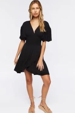 Smocked Tulip-Hem Mini Dress