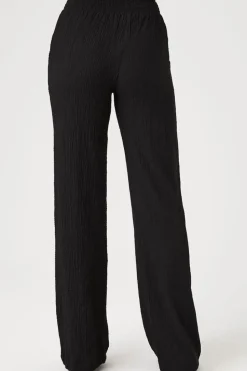 Smocked Wide-Leg Pants
