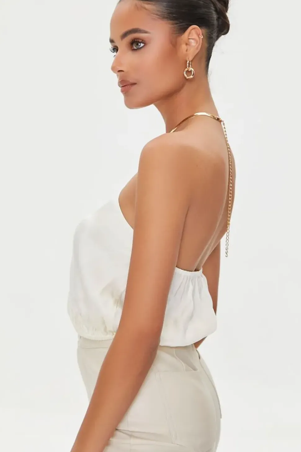 Snake Chain Halter Crop Top