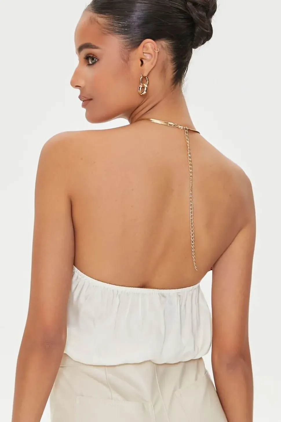 Snake Chain Halter Crop Top