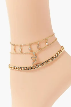 Snake Charm Chain Anklet Set