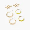 Snake Drop & Hoop Earring Set