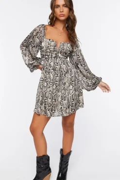 Snake Print Mini Dress