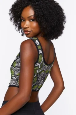 Snakeskin Print Corset Crop Top