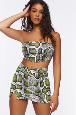 Snakeskin Tube Top & Skirt Set