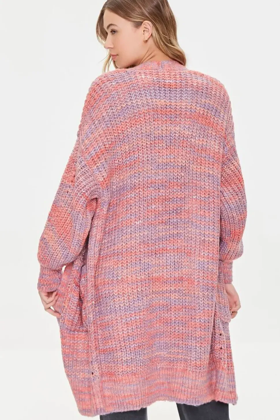 Space Dye Longline Cardigan Sweater